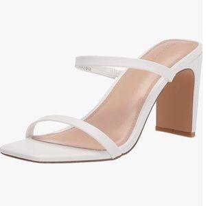 The Drop Women's Avery Square Toe Two Strap High Heeled Sandal *NEW*